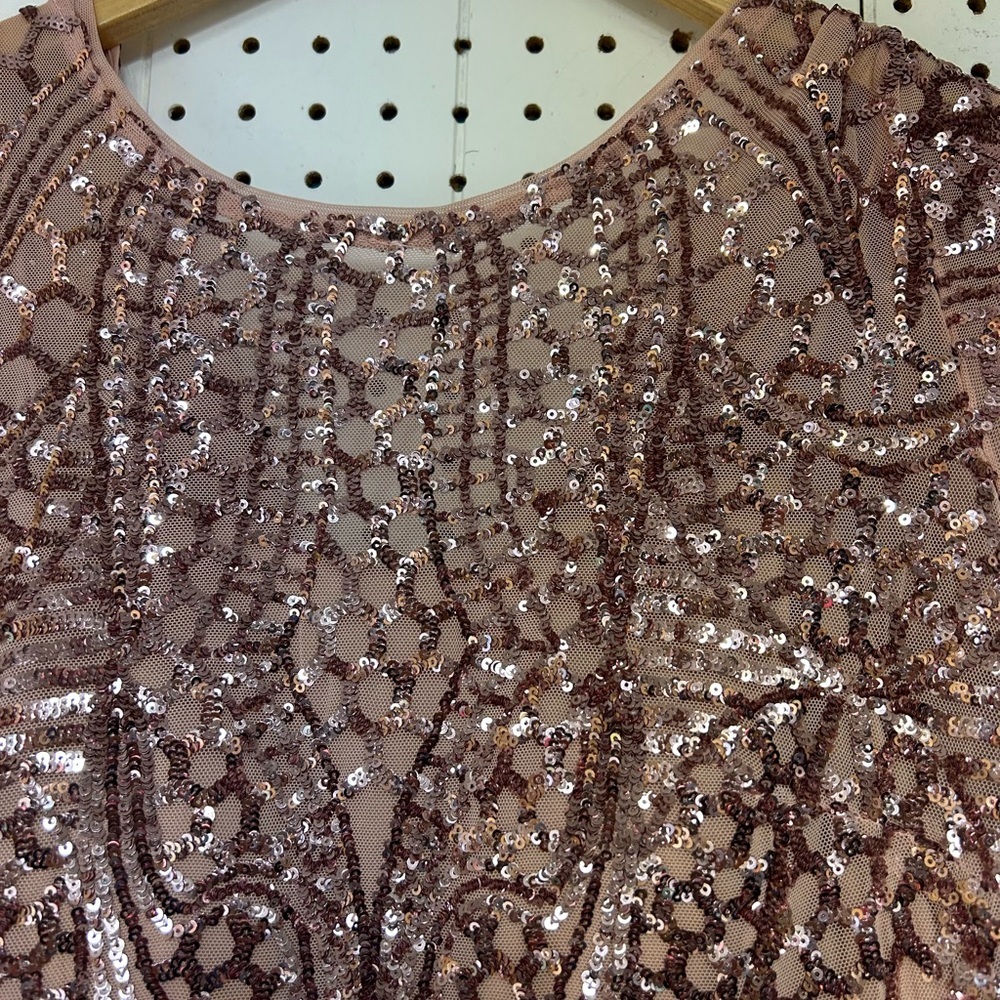 R&M Richards Blush Pink Sequin Prom Dress - Picture 8 of 10